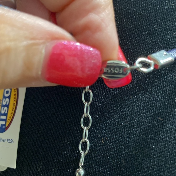 NWT RARE Fossil Octopus 16” Necklace Silver silver backing. Discontinued item!! - Picture 7 of 8